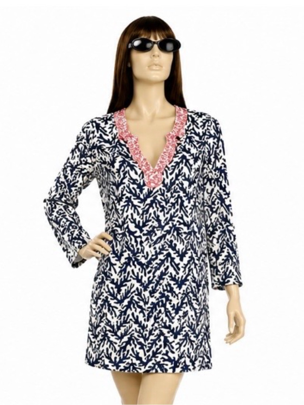 Lilly Pulitzer Courtney Dress in the print "Bright Navy Treasure Size S